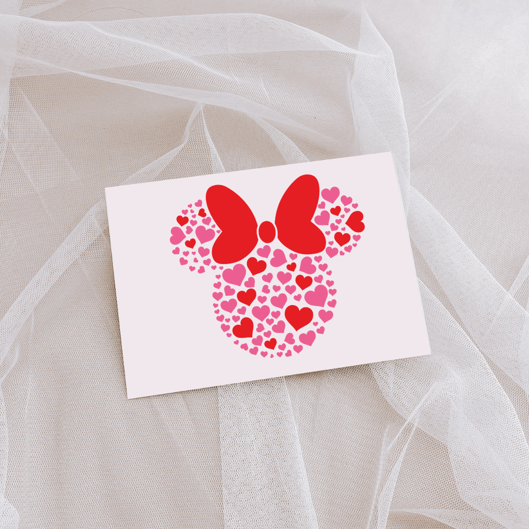 Valentinstags Karte - Postkarte - Minnie Mouse Kopf PINK