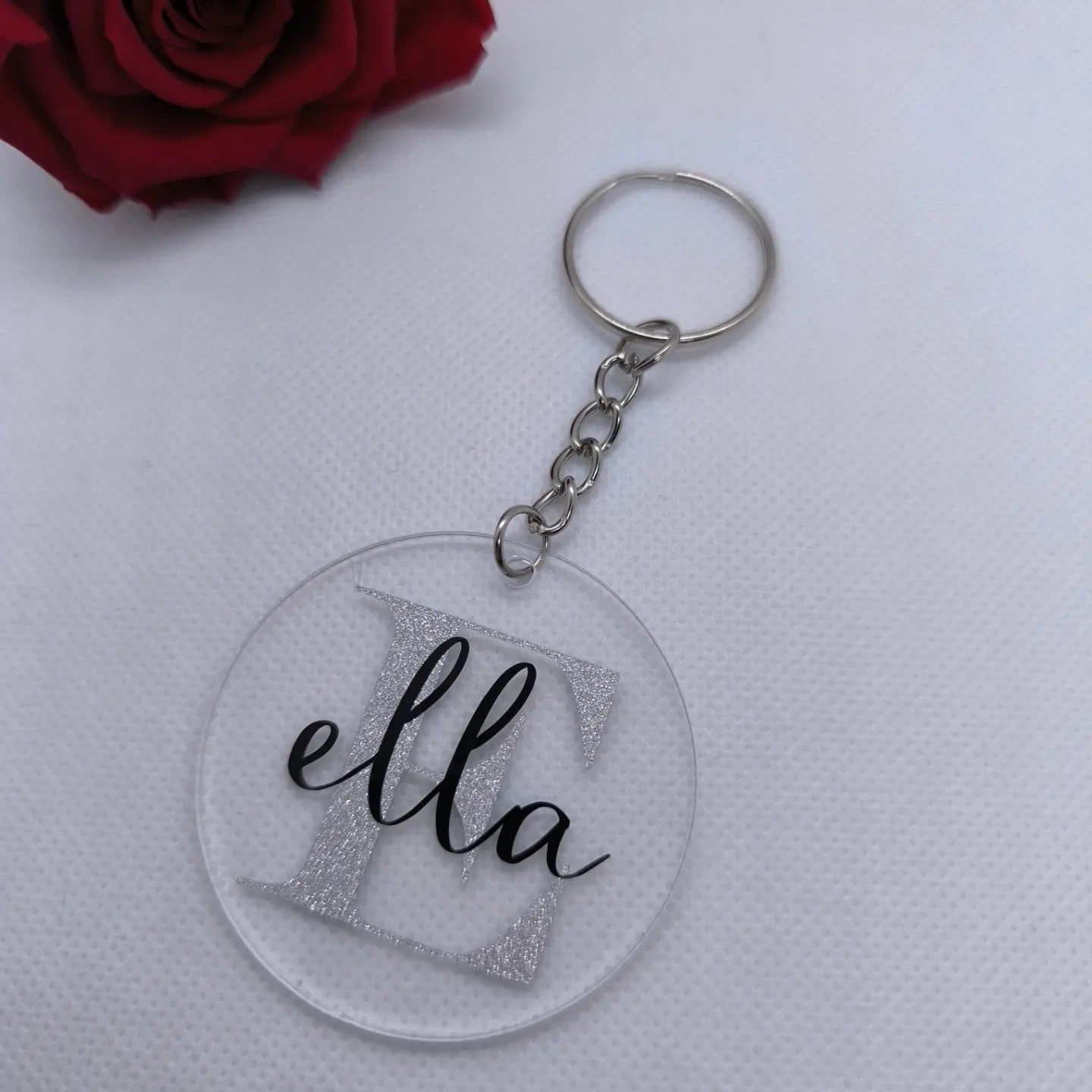 Personalisierte Transparente Acryl Schlüsselanhänger – Rund 2 Zoll