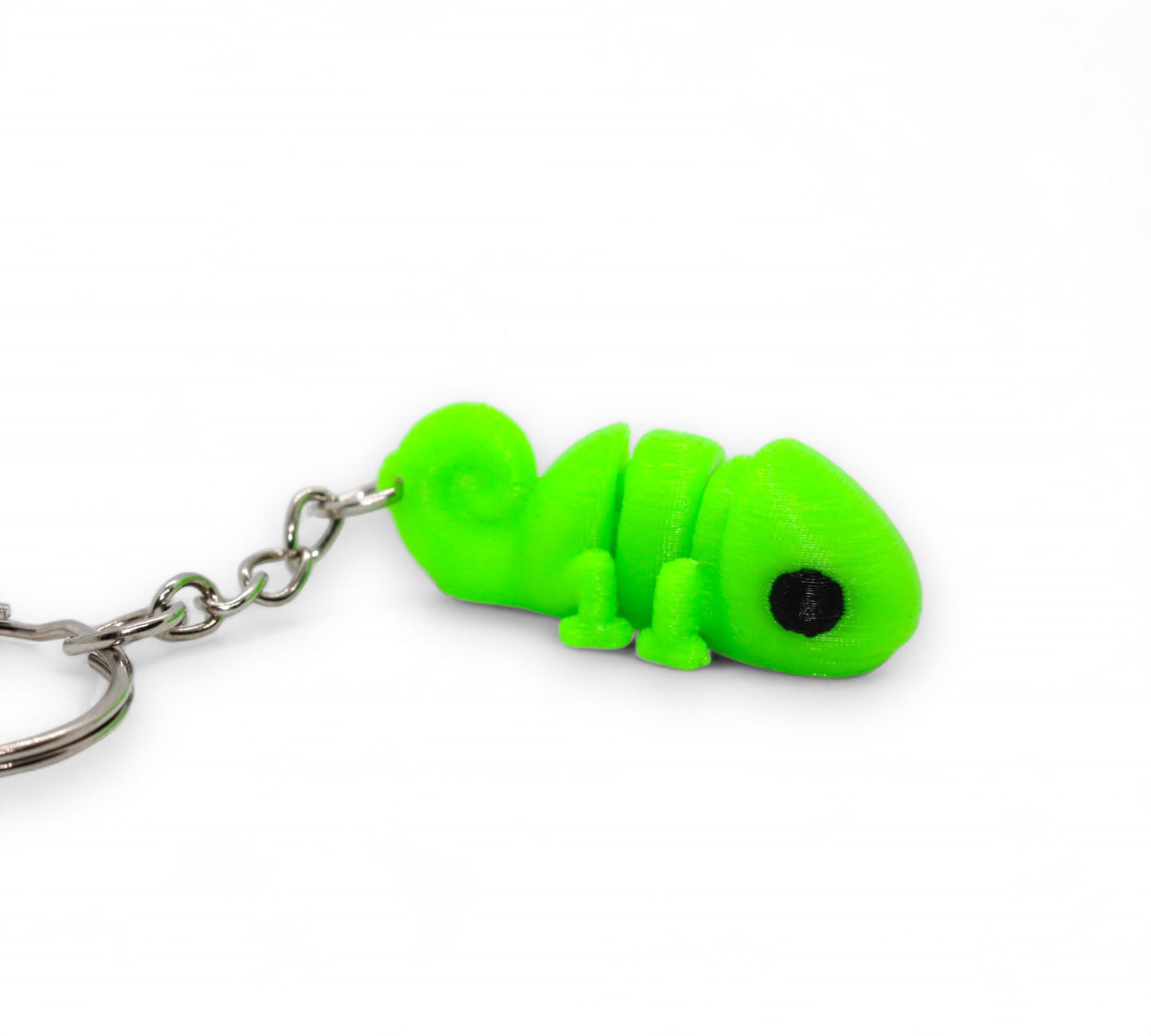 Chamäleon Schlüsselanhänger 3D Gedruckt - Neon Grün - Beweglich