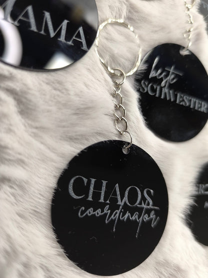 Schlüsselanhänger Schwarzes Acryl- Personalisierbare