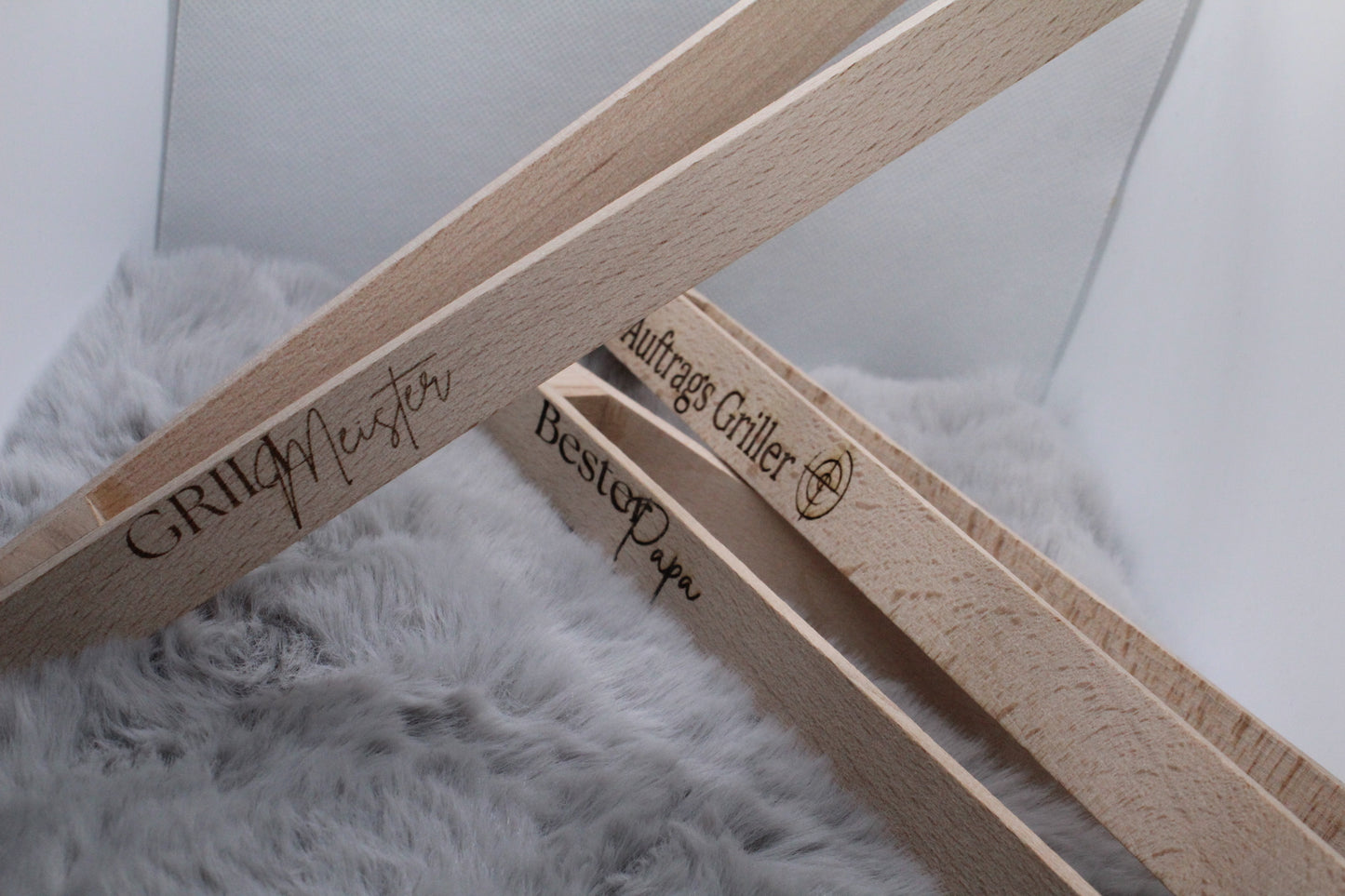 Grillzangen aus Holz - Personalisiert - Lasergravur