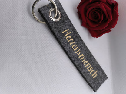 Filz Schlüssel Anhänger "Herzensmensch"