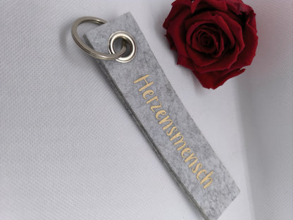 Filz Schlüssel Anhänger "Herzensmensch"